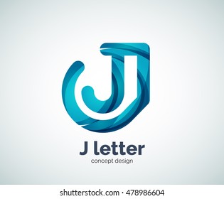 Logo für Vektor j-Buchstaben, abstrakte geometrische Logotypvorlage, erstellt mit überlappenden Elementen