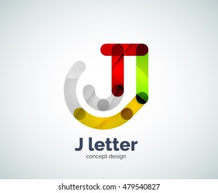 Vector j letter logo, abstract geometric logotype template, created with overlapping elements