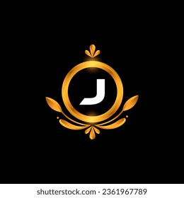 Vector j logo design handwriting logo of initial signature white gold 