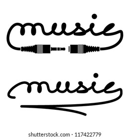 vector jack connectors music calligraphy