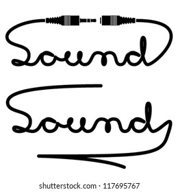 vector jack connectors sound calligraphy