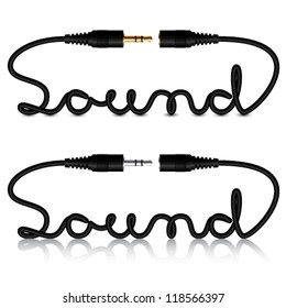 conectores de tomas vectoriales caligrafía de sonido