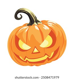 Vector Jack O Lantern scary face pumpkin halloween ornament