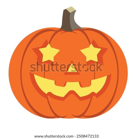 Vector Jack O Lantern star eye pumpkin halloween ornament