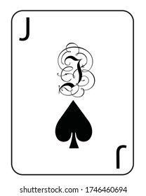 Vector Jack of spades playing card.