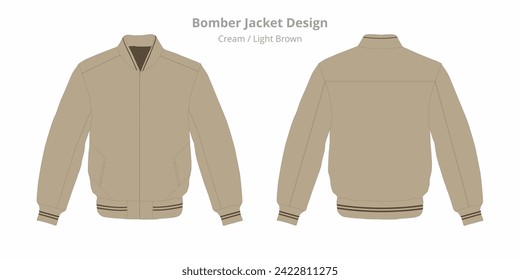 Chaqueta vectorial Editable Color Light Bomber Jacket