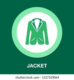 Vector Jacket Icon, Man Clothing Fashion, Male Suit - Coat Illustration Isolated