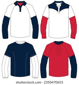 Vector jacket silhouette illustration with colors and hood fashion design