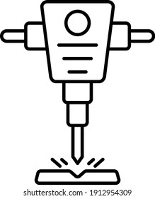 Diseño del icono de contorno del martillo del vector
