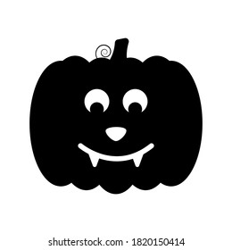 Vector Jack-o-lantern pumpkin on isolated, funny scary halloween pumpkin face, cartoon illustration.