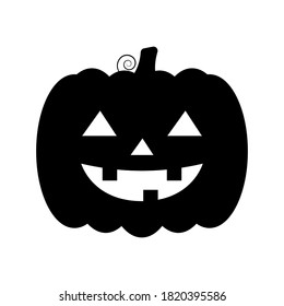 Vector Jack-o-lantern pumpkin on isolated, funny scary halloween pumpkin face, cartoon illustration.