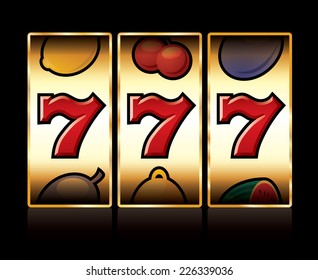 Winner Triple Sevens Slot Machine Stock Vector (Royalty Free) 123490435 ...