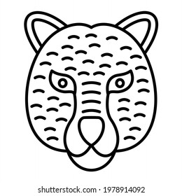 Vector Jaguar Outline Icon Design
