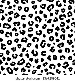 Vector jaguar seamless monochrome pattern.