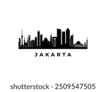 Vector Jakarta skyline. Travel Jakarta famous landmarks. Business and tourism concept for presentation, banner, web site.