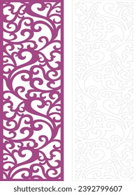 Vector jali laser cut decorative panel set with lace pattern