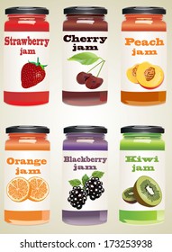 vector jam jar set