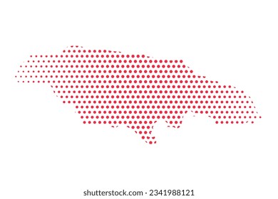 Vector Jamaica Dotted Map Illustration, kann für Geschäftsdesigns, Präsentationen oder alle geeigneten Designs verwendet werden.