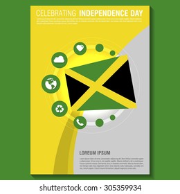 Vector Jamaica Independence Day Flyer template. Creative Brochure Title Page. National Day Leaflet design element. vector illustration