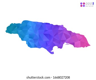 Vector Jamaica cartografía mosaico triángulo de polígono colorido con fondo blanco. degradado de estilo.