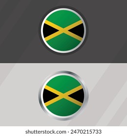 Vector Jamaica Round Flag Template