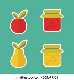 vector jams and fruits