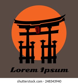 Vector japan chinese gate