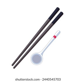 vector japan chopsticks design on white background.