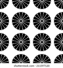 vector japan chrysanthemum seamless pattern