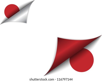 Vector - Japan Country Flag Turning Page