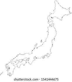 Vector Japan dotted blank map