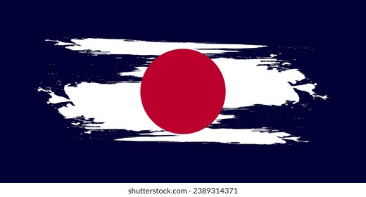 Vektorjapanische Flagge Schlaganfall mit dunkelblauer Hintergrundvorlage