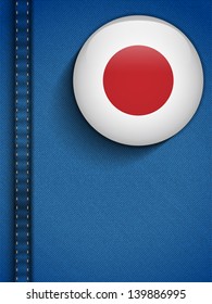 Vector - Japan Flag Button in Jeans Pocket