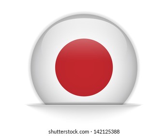Vector - Japan Flag Glossy Button