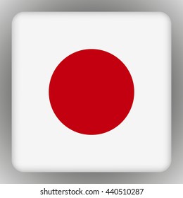 Vector japan flag on a gray background . Vector illustration