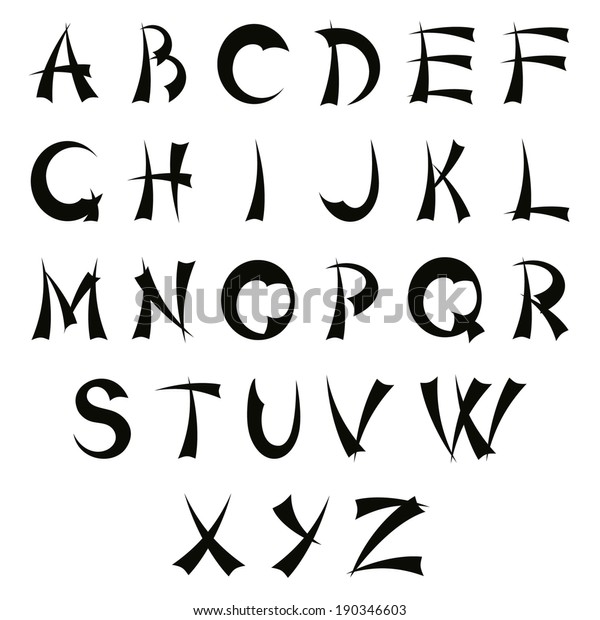 ベクター日本のフォントの絵文字 定型化した英語のアルファベット のベクター画像素材 ロイヤリティフリー