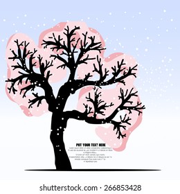 Vector japan Sakura in the snow