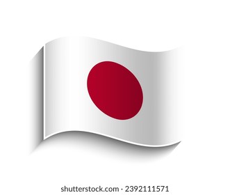 Icono de la bandera ondulante de Japón