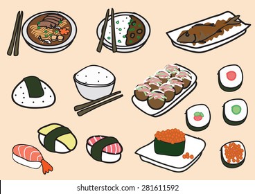 Vector Japanese abstract background or to a menu in a restaurant.