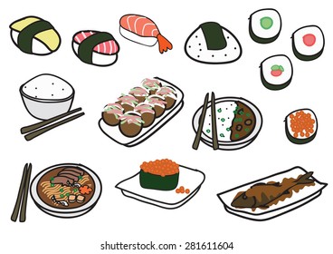 Vector Japanese abstract background or to a menu in a restaurant.