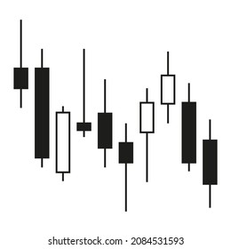 Vector Japanese candlestick indicator for analysis on the stock market. 