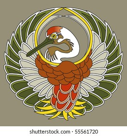 Vector japanese crane symbol