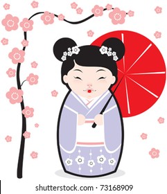 vector japanese doll