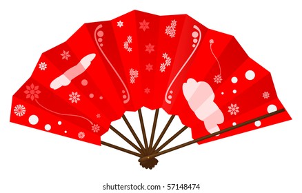 vector japanese fan on white background,raster version available