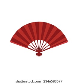 Vector japanese folding fan or hand fan isolated.