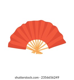 Vector japanese folding fan or hand fan isolated.e