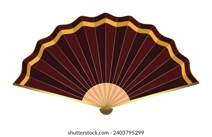Vector japanese folding fan or hand fan isolated