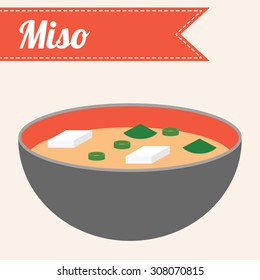 Vector Japanese Food Miso Soup