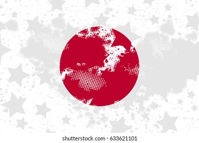 Vector Japanese grunge flag. Using for decoration works.