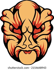 vector Japanese kabuki masks that are good for use for large events and branding stickers and others